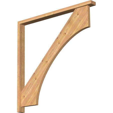 Ekena Millwork Westlake Block Smooth Bracket w/ Offset Brace, Western Red Cedar, 3 1/2"W x 44"D x 44"H BKT0402X44X44WTL05SWR